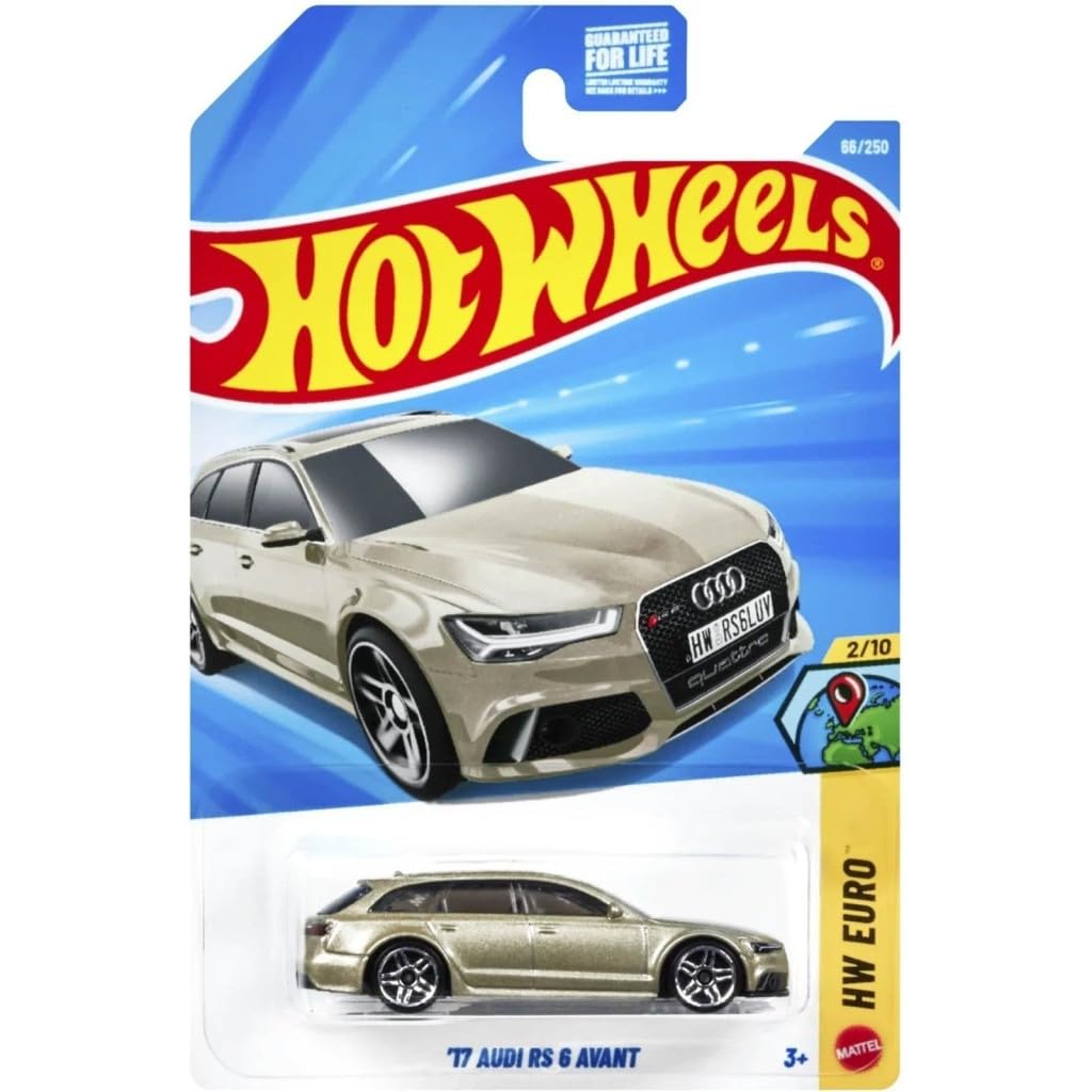Hot Wheels - '17 Audi RS 6 Avant - JJK90 - HW Euro 2/10 - Short Card - Gold - Official License Model - Mattel 2026 (66/250) - 1:64