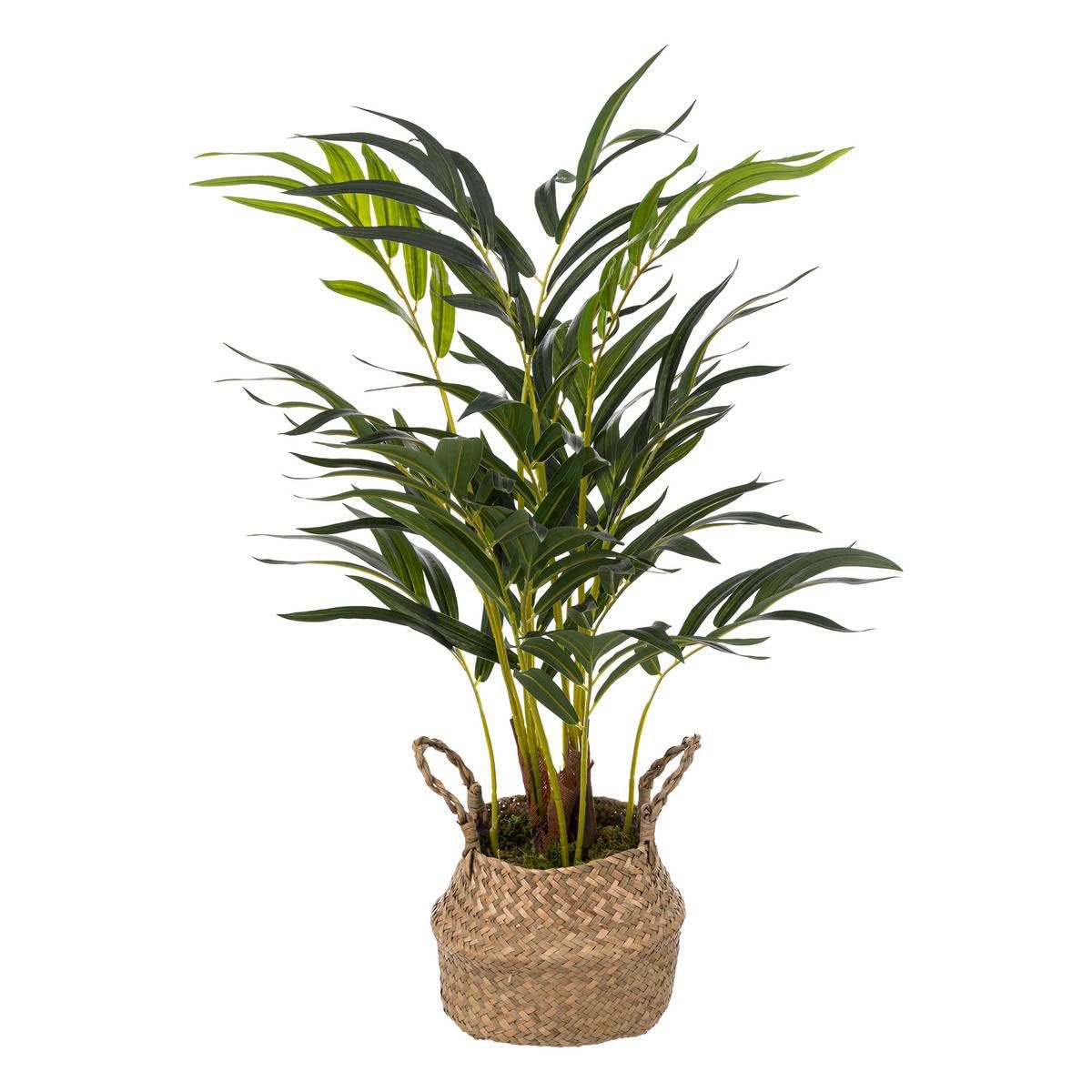 Plante artificielle Palmier dans Pot en Roseau H 80 cm - Atmosphera