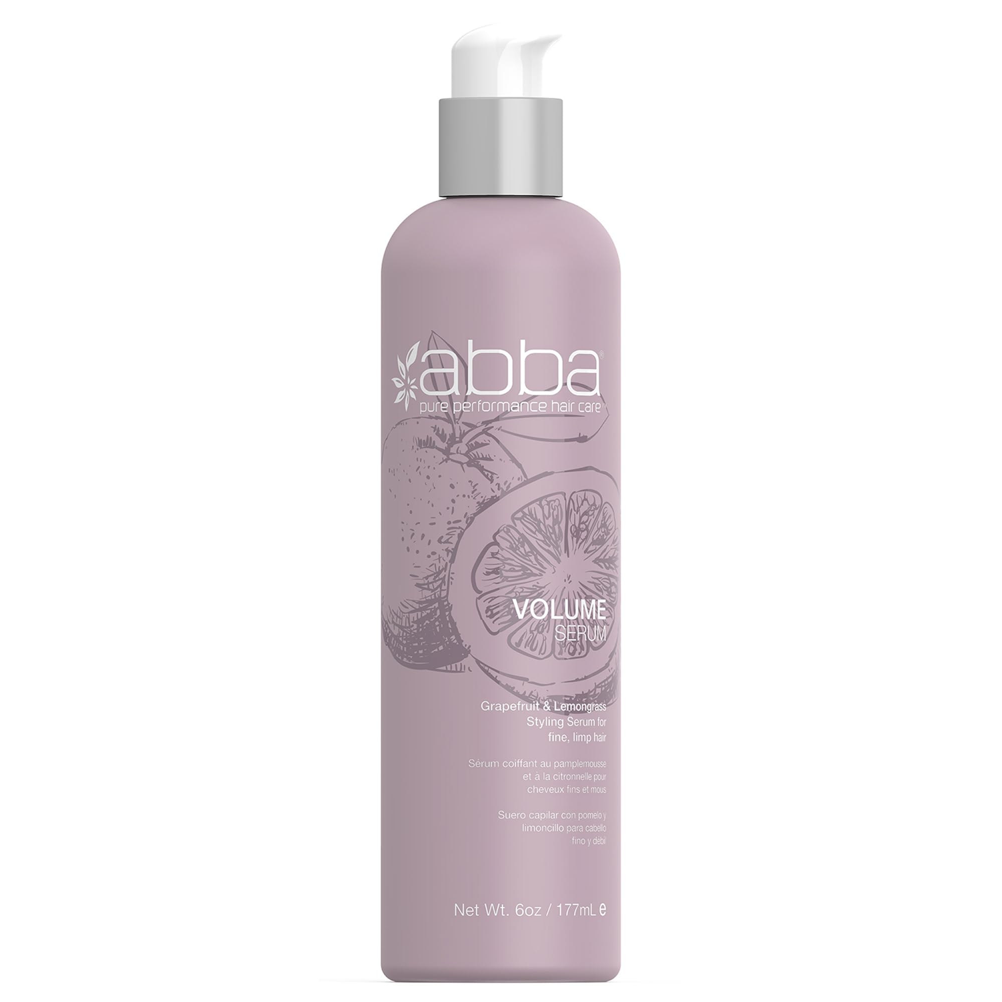 ABBA - Pure Volume Serum - Boosts Body, Adds Shine & Volume - Grapefruit & Lemongrass, 6 fl oz