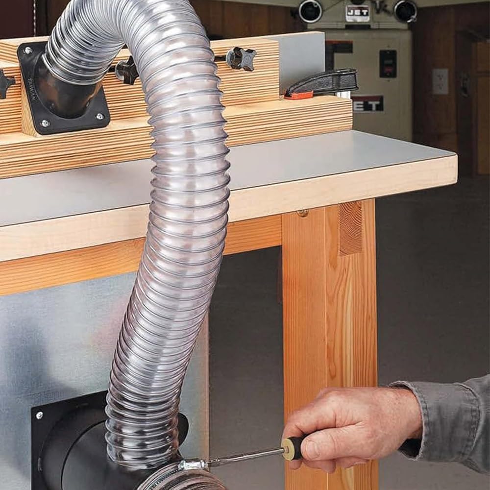Manguera de recogida de polvo de PVC, manguera de vacío flexible transparente, resistente a pinchazos para talleres de carpintería y colectores de polvo