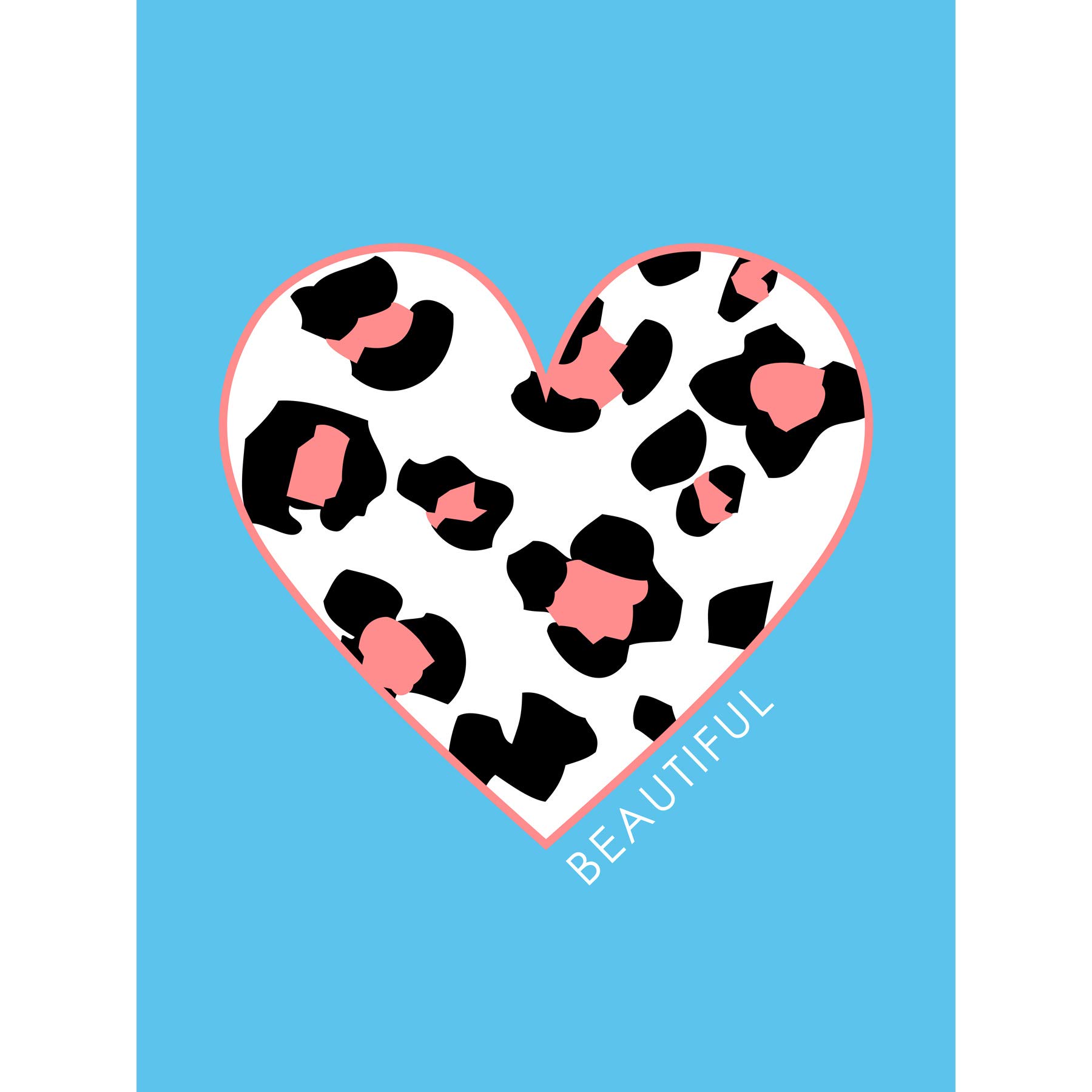 Wee Blue Coo Leopard Coral And Blue Beautiful Art Print Poster Wall Decor