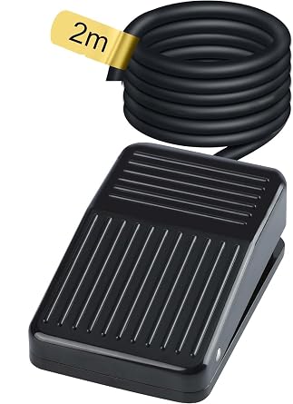 10A 250V AC Foot Switches Momentary Electrical Power Plastic Foot Pedal Switch On/Off Control Black Color + 2m Cord