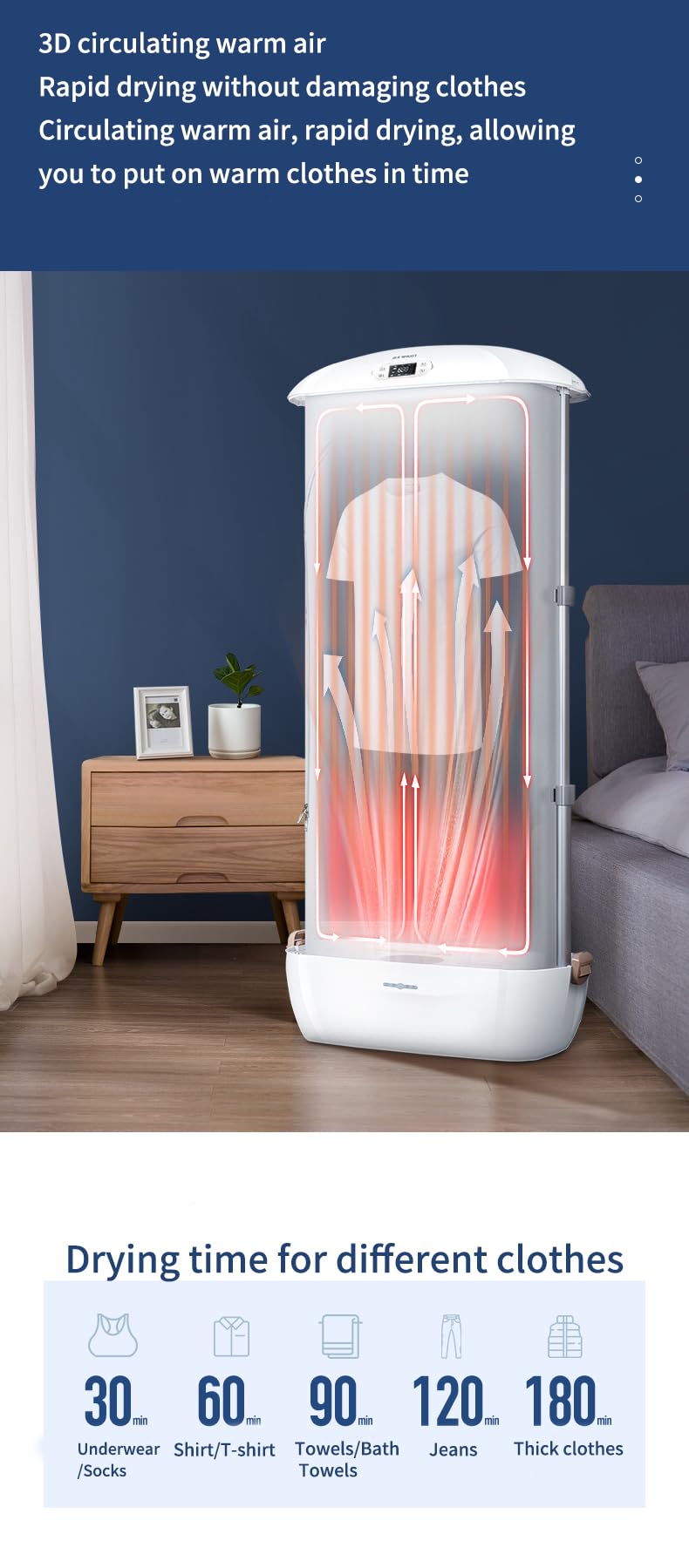 900 W Dampfglätter/Wäschetrockner – Automatische Bügelmaschine Mit Fernbedienung, Faltenentferner, 6 Dampflöcher – Dampftrockner Für Kleidung, Vorhänge, Brautkleider, Anzüge