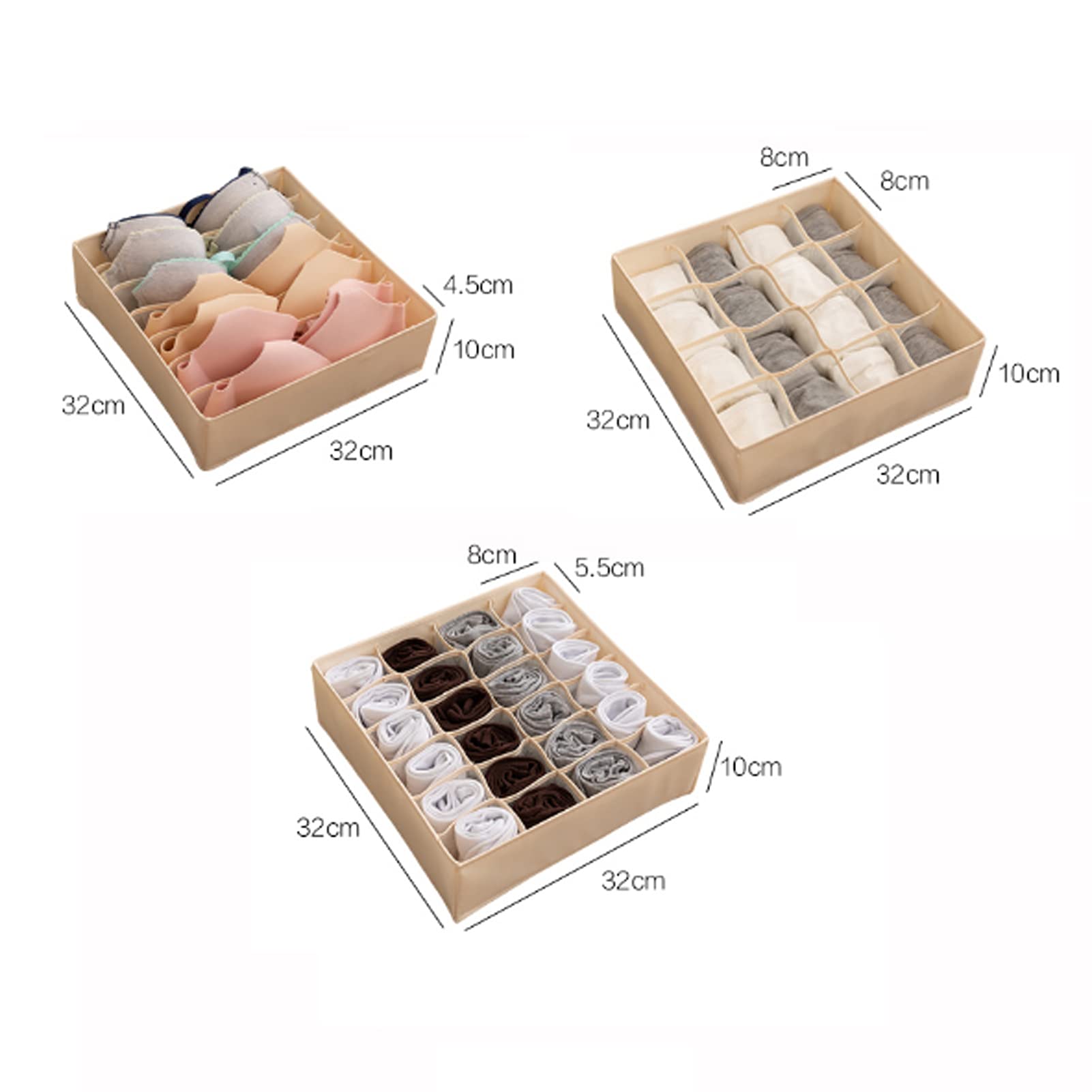 Aufbewahrungsbox for Unterwäsche im Schrank, Unterwäsche-Schubladen-Organizer, Unterwäsche-Aufbewahrungsboxen mit verschiedenen Spezifikationen for BHs, Unterwäsche, Socken, Schubladenfächer, leicht z