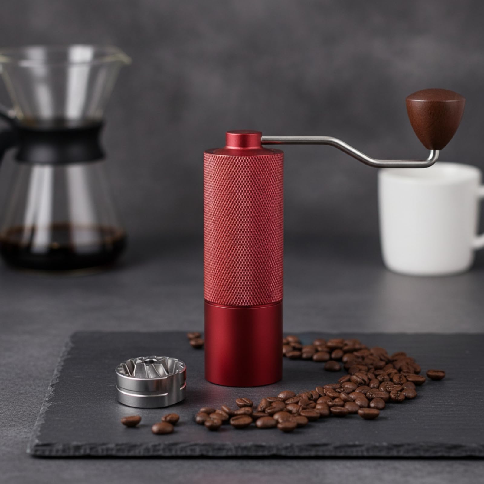 Macinacaffè Manuale Macinino Caffè Grinder Portatile Manovella Acciaio Inox Nucleo in Acciaio Uniforme Stabilità di, Array, Nero, style to 2