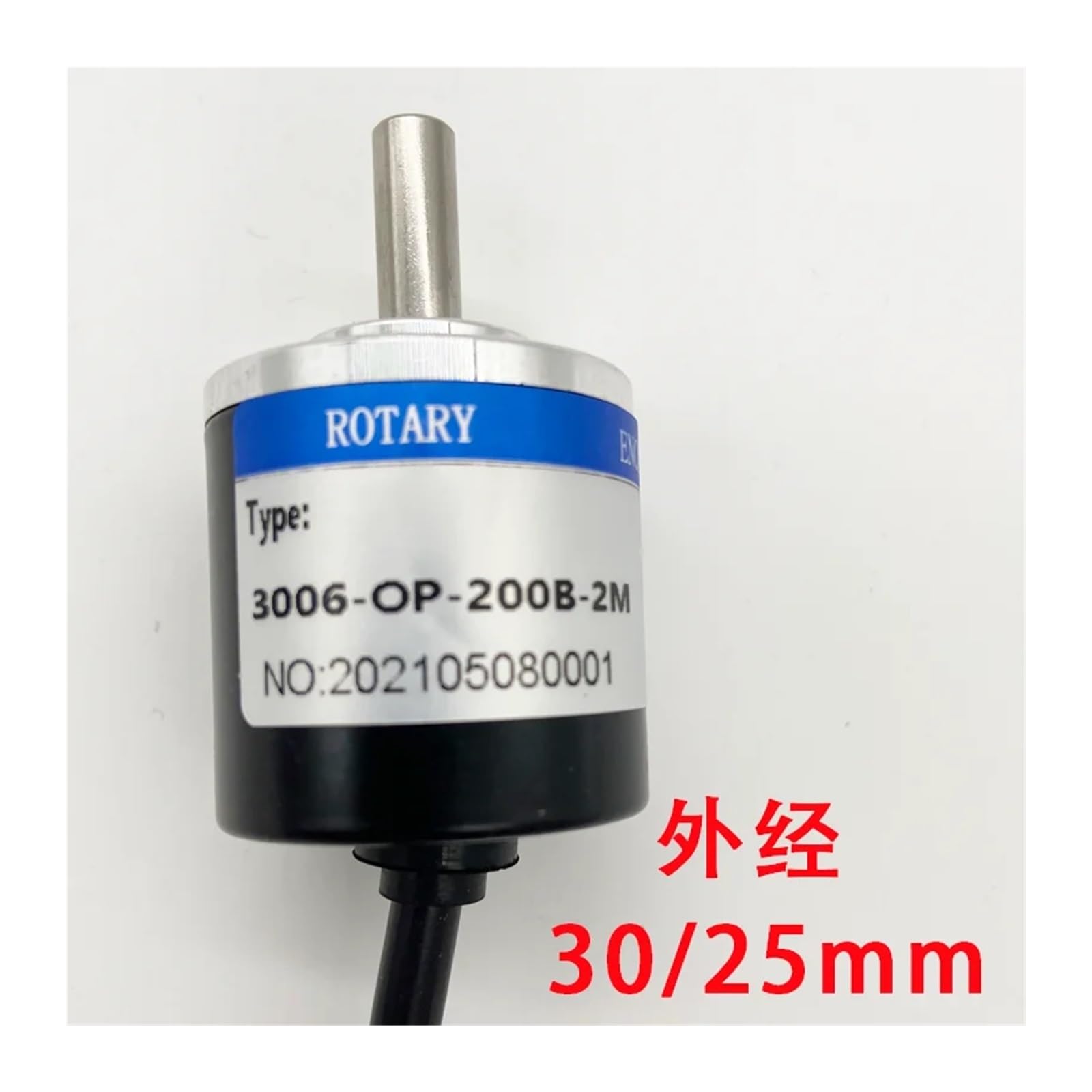 Incremental Rotary Encoder Outer Diameter 30mm 25mm Shaft Diameter 6mm AB Two-Phase photoelectric Encoder 100 200 360 1000P(600PPR,Diameter 30mm)