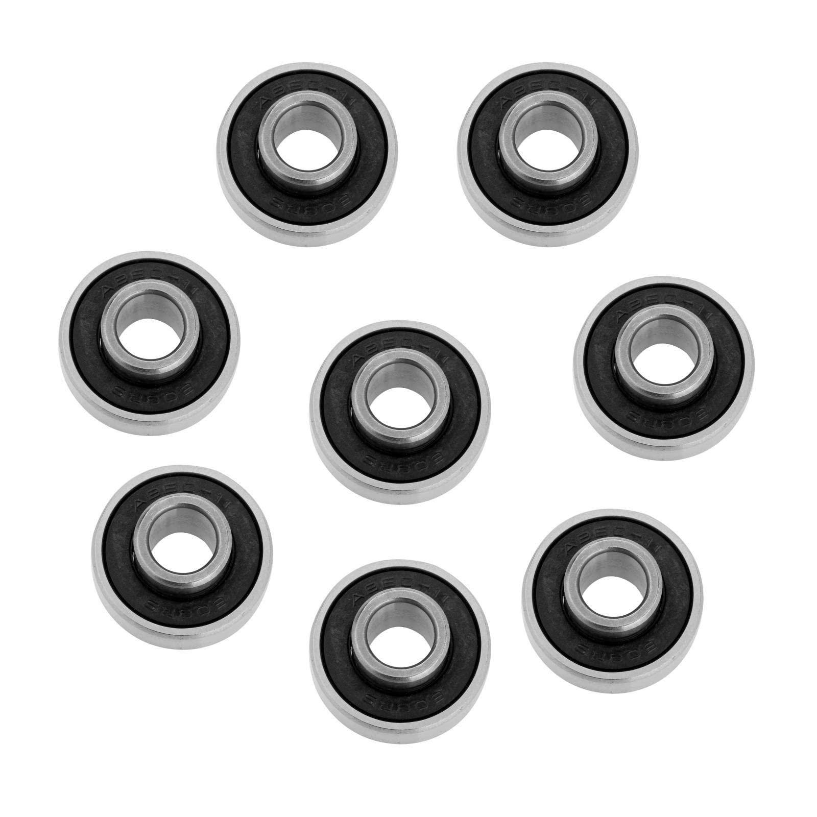 Longboard Lot de 5 roulements de roue intégrés 8 x 22 x 7 en métal Noir