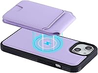 Vista 4 de Funda magnética tipo cartera para iPhone 14 Pro Max, compatible con MagSafe, con tarjetero desmontable para funda de teléfono, funda resistente a