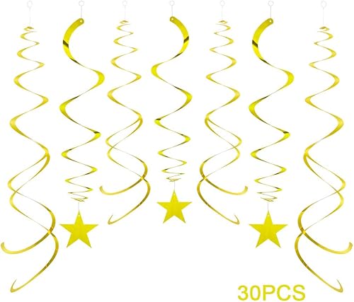 Miniatura 8 de AimtoHome Decoraciones de remolinos de fiesta, remolino colgante para decoración de techo, azul con estrella, paquete de 30