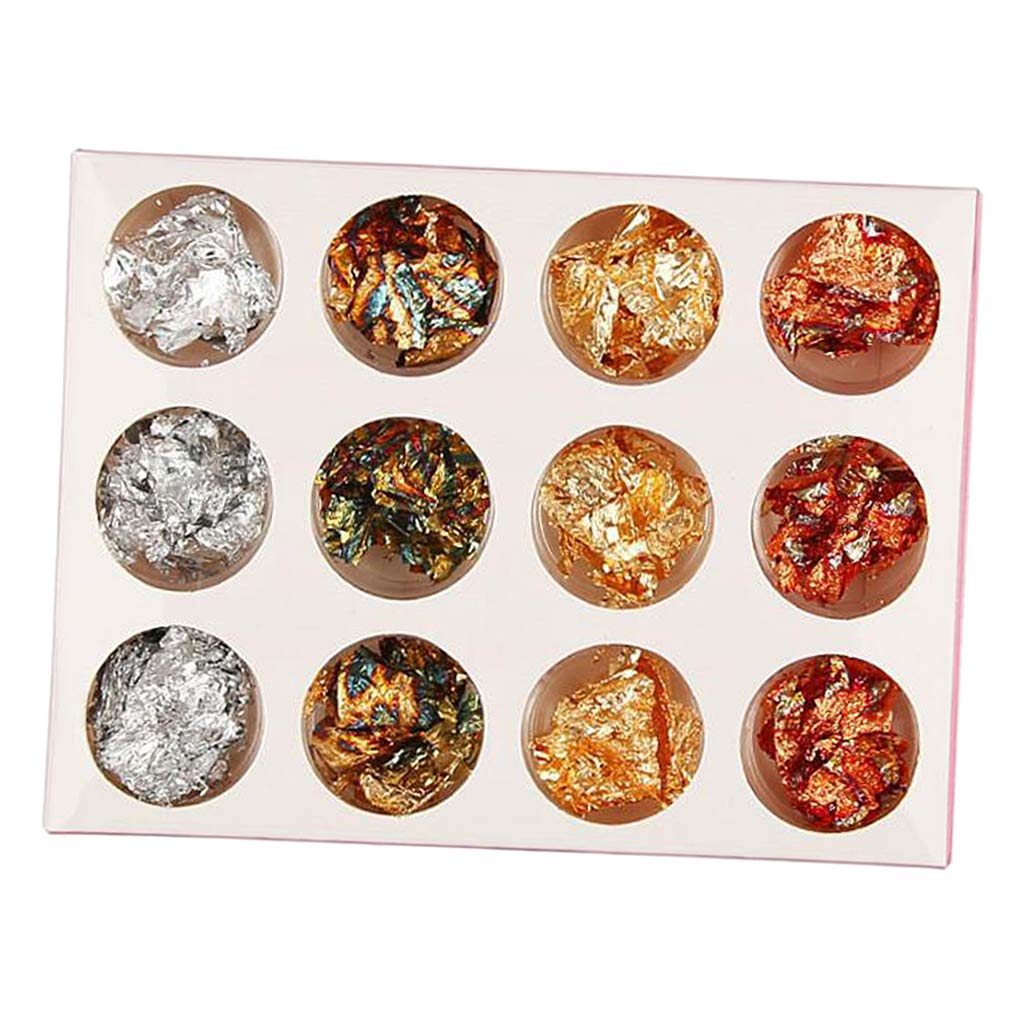 Nail Art Foil Leaf Silver Gold Copper Flakes Glitter Body Decor Makeup