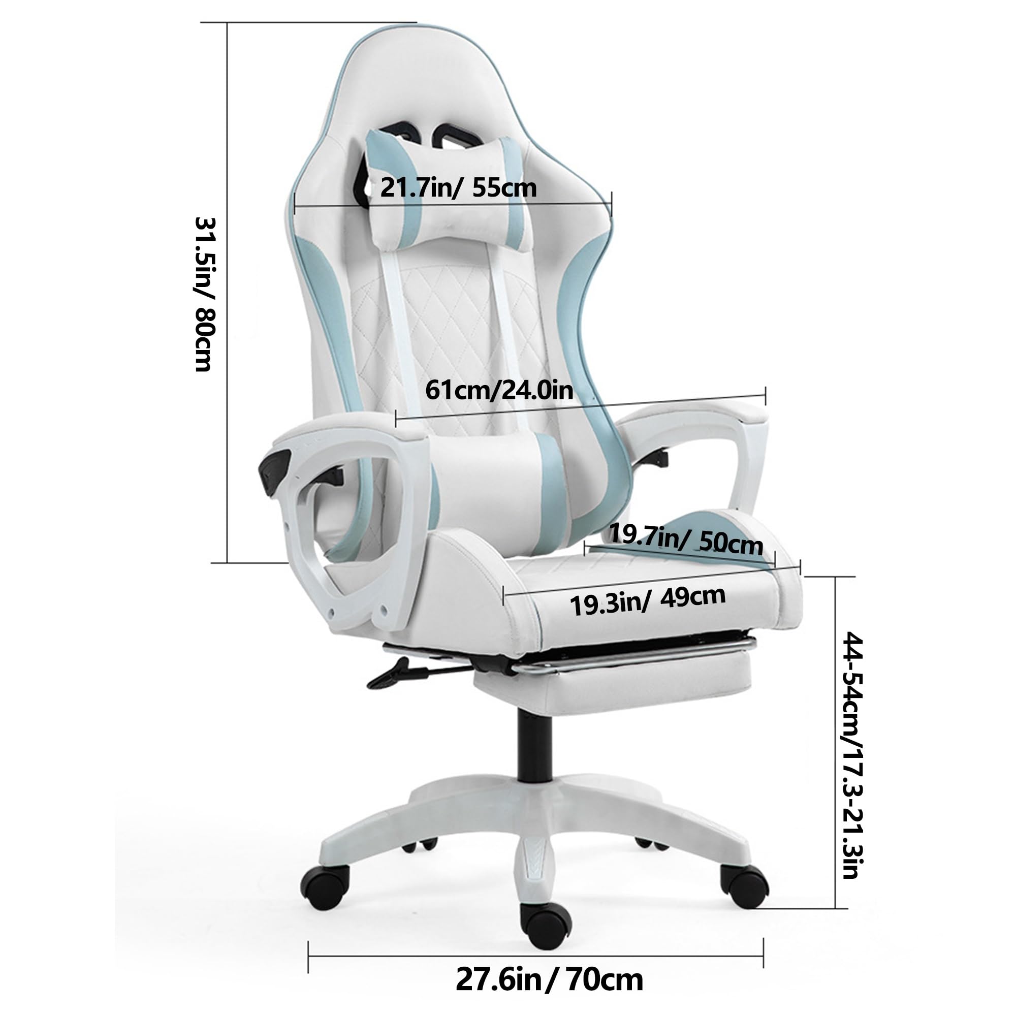 Ergonomiczne krzesło biurowe do gier, komputer domowy, krzesło bujane, obrotowe, regulowane podłokietniki, podparcie lędźwiowe, do domu, biura, nauki, pracy, do salonu, sypialni, hotelu
