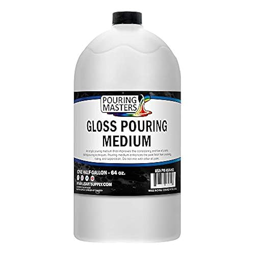 U.S. Art Supply Professional Gloss Pouring Effects Medium, 64 oz. (Half-Gallon) - Improves Flow Consistency, Artist Techniques to Create Cell Effects, Mix with Art Acrylic Paint, Adjusts Viscosity - 64 Fl Oz (Pack of 1)