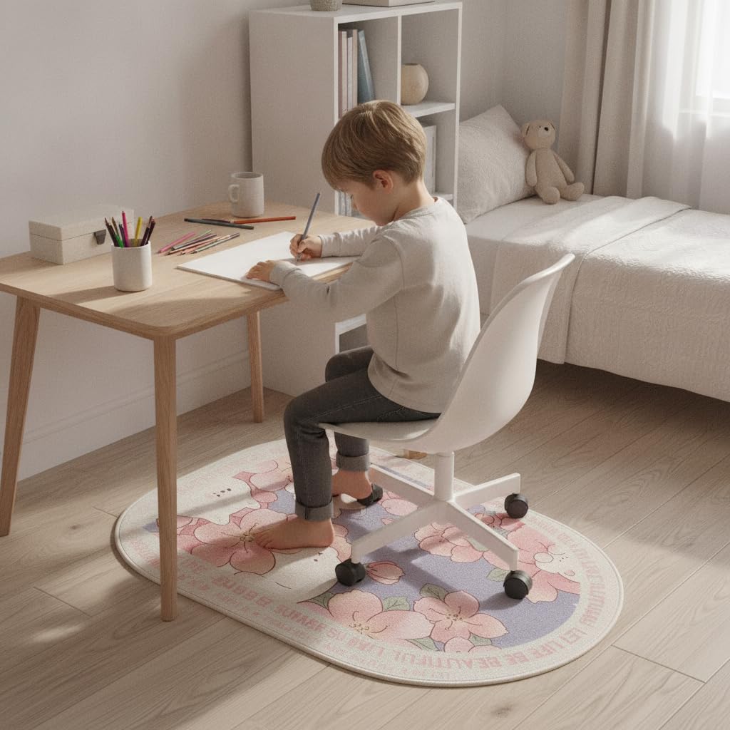 Tappeto Protettivo Sedia Gaming Animato, Antiscivolo per Pavimenti, per interni, Fondo in cotone siliconico addensato, 120 * 90cm