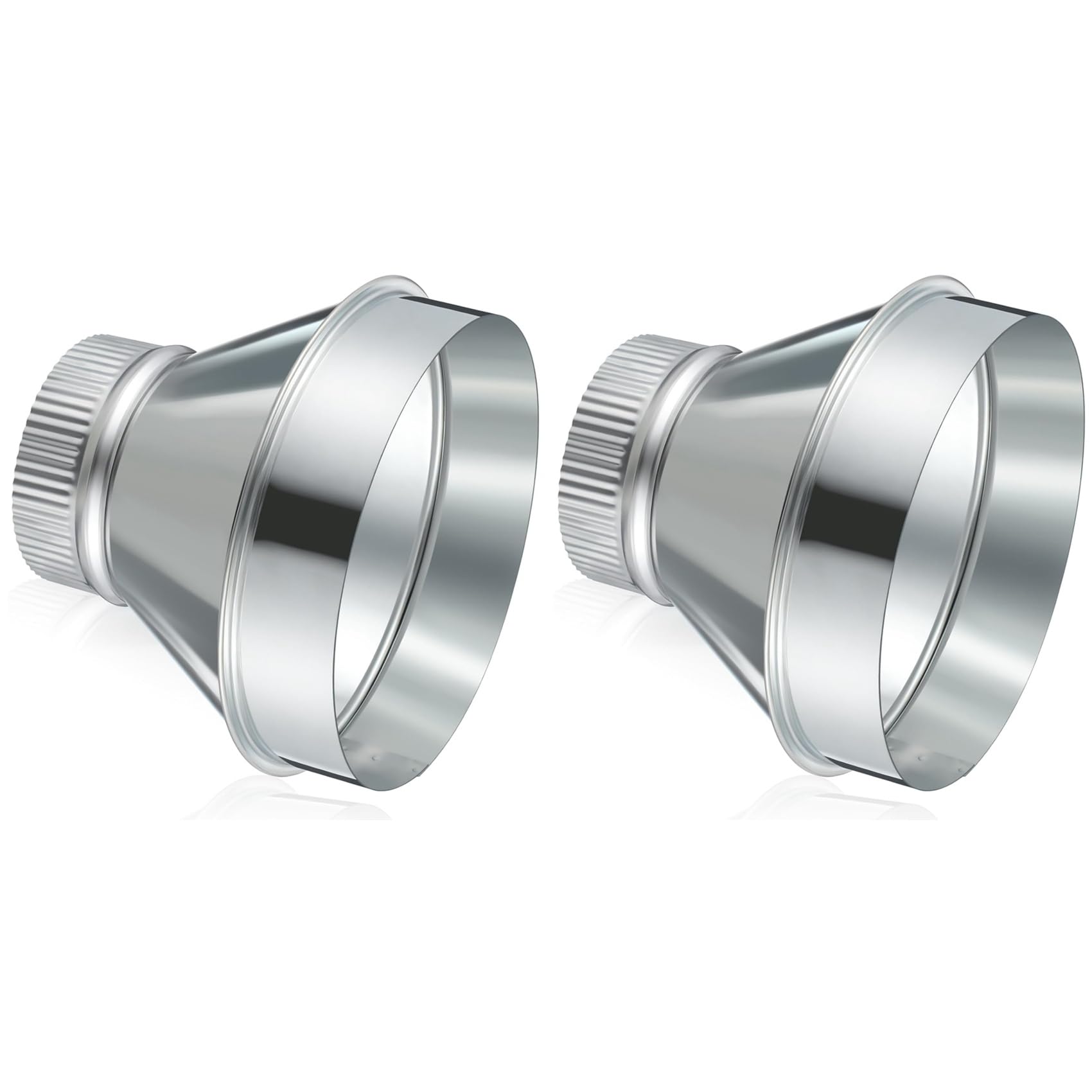 Jnchdghwa Silver 2Pcs 7 Inch To 4 Inch Duct Reducer Increaser Galvanized Steel Air Duct Adapter Round Crimped Pipe