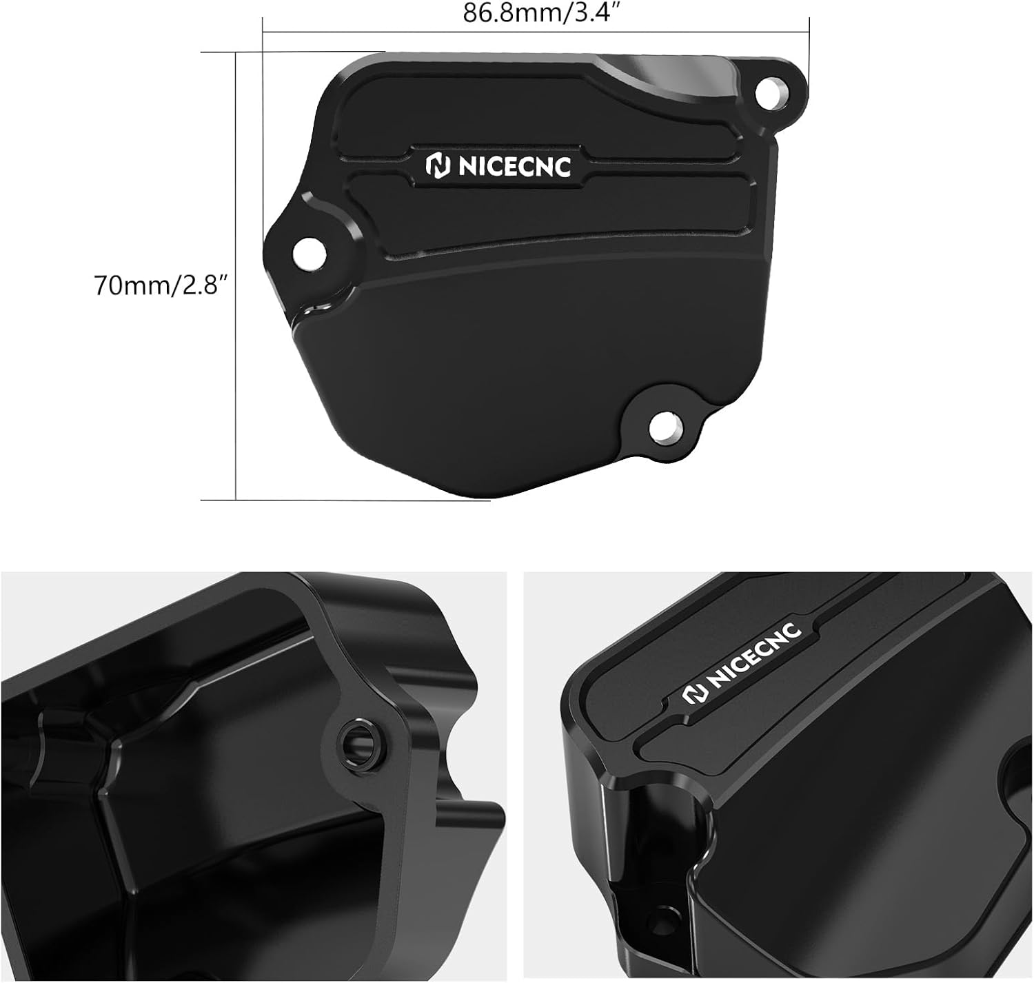 NICECNC Black Oversized Engine Power Válvula Cover Compatible with KTM 250/300 SX/XC 2023-2025 250/300 XC-W/EXC 2024-2025 Compatible with GasGas MC/EX/EC 250/300 2024-2025 See Fitment