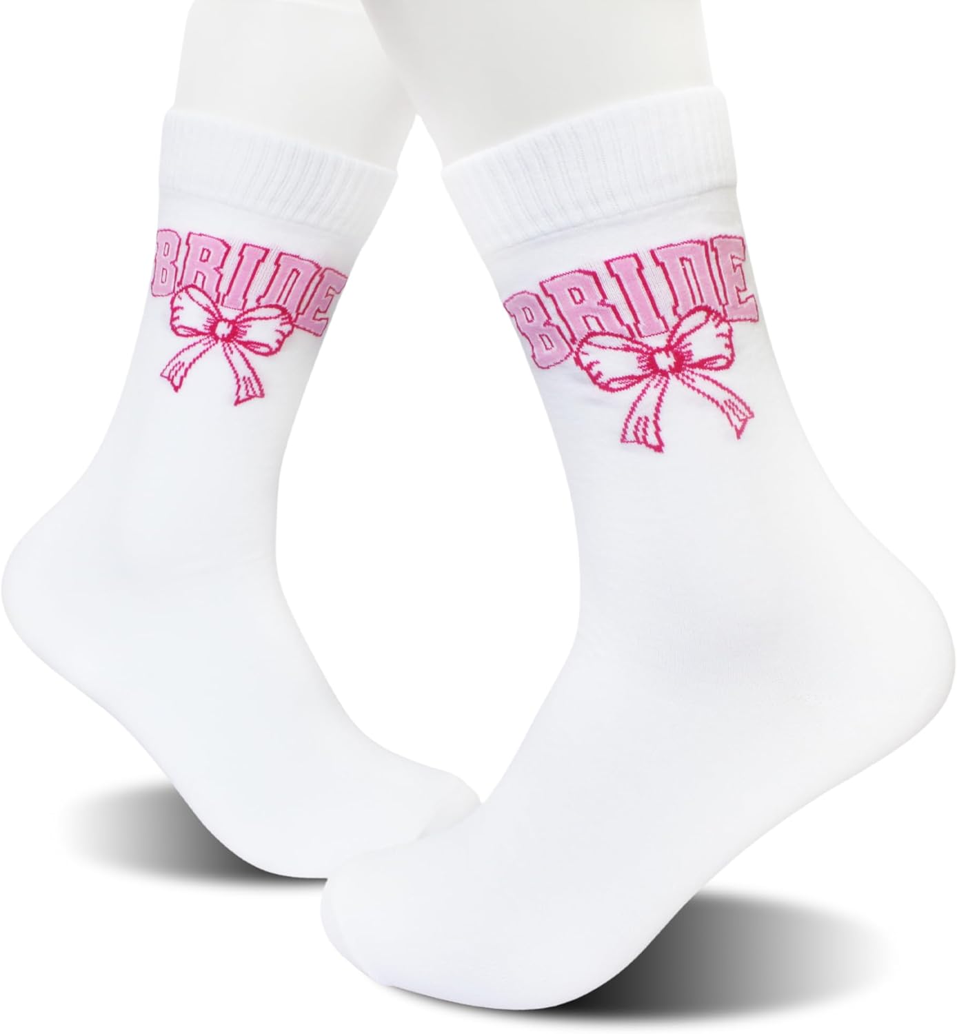 Pink Heart Bride Socks Collection – Bride & Team Bride Embroidered Wedding Socks for Women, Bachelorette Party Gifts - Image 4