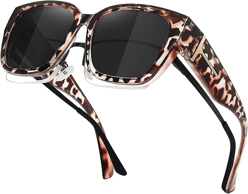 MEETSUN Gafas de sol de gran tamaño para mujeres y hombres, lentes de sol polarizados grandes de moda para conducir, protección UV