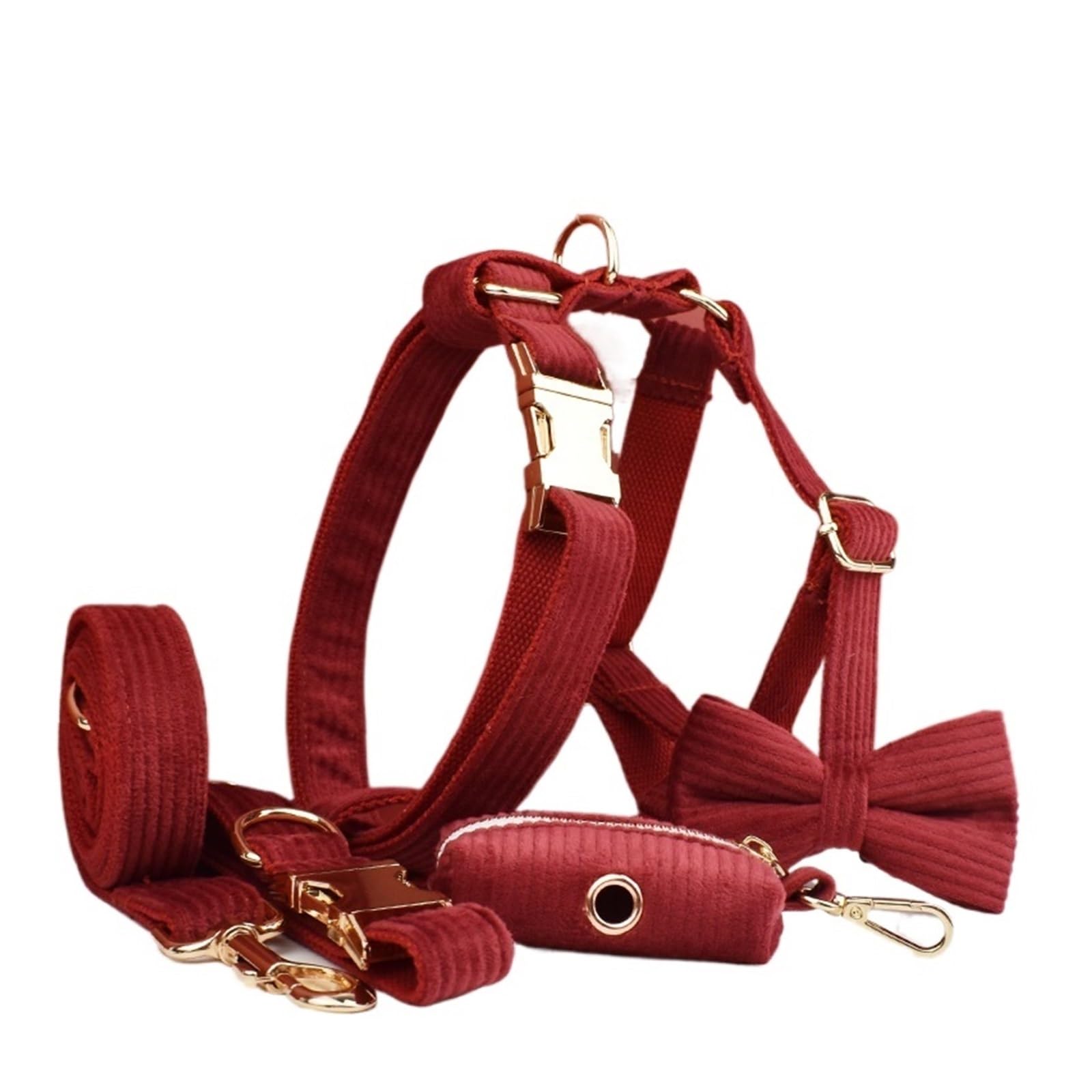 Ensemble de laisse et collier de harnais pour chien en velours XS pour balades confortables