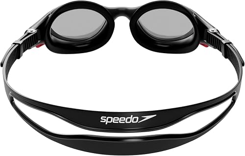 Speedo Unisex Biofuse 2.0 SwiMing Goggles | Patented Easy Adjustment | Anti-fog | Anti-leak | Enhanced Fit | Improved Comfort, Black/Smoke, One Size - 3