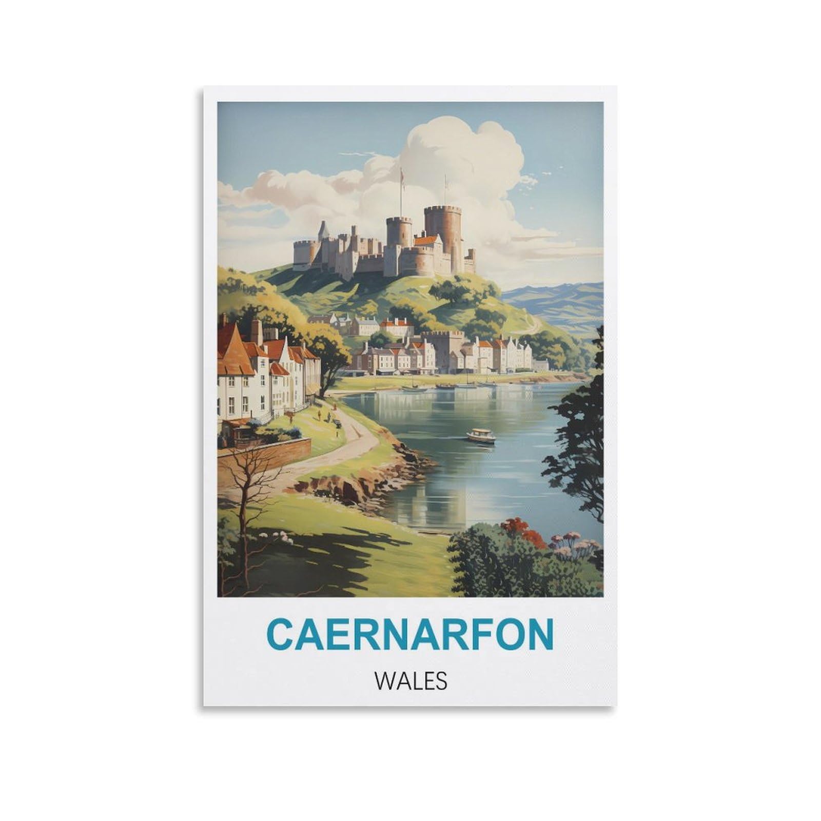 EZMLFA 5D Diamond Art Kits for Beginner,Caernarfon Waless,Diamond Picture Art for Beginner, DIY Gem Cross Stitch Creative Gift Home Wall Decor 40x50cm