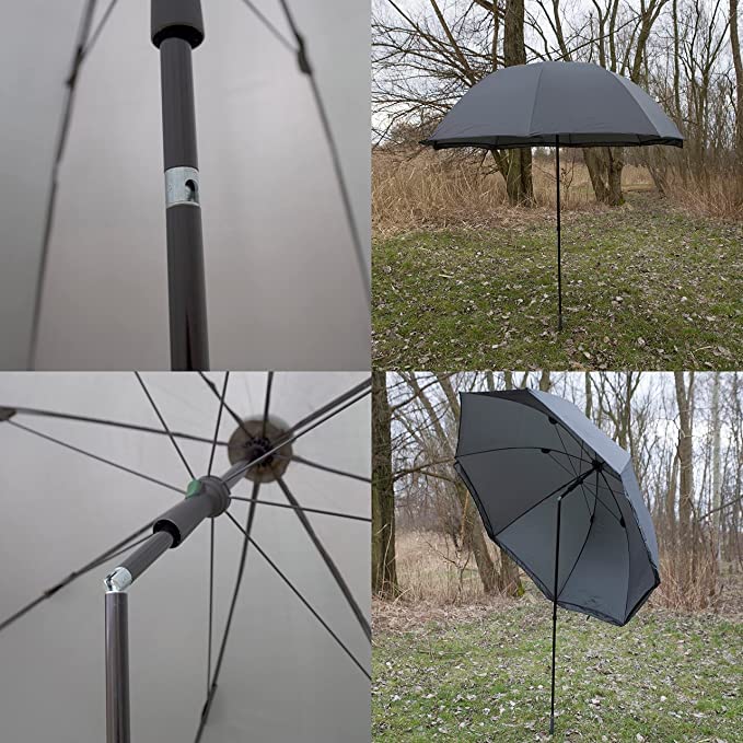 PHOENIX 91309 Parapluie de pêche Ø220 cm tente de pêche avec cape, piquets de sol, protège de la pluie, du vent, du froid, et des UV, pour 3 hommes et équipement+ valise GRATUITE