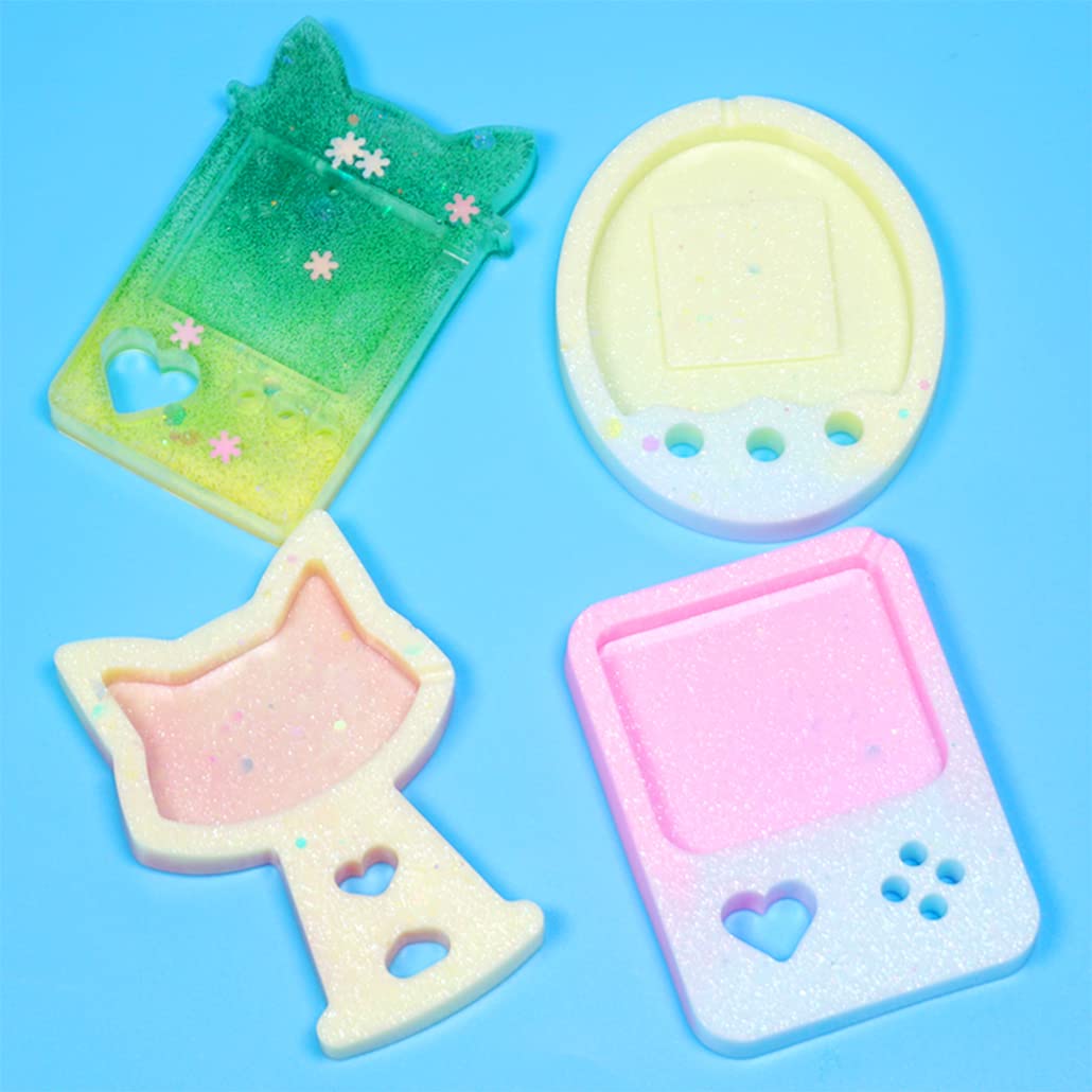 KyeeaDIY Stampi Shaker Per Resina Epossidica Stampo In Silicone Sabbie Mobili Quicksand Resin Shaker Molds Cristallo Stampo In Resina Fai Da Te Gioielli Ciondoli Portachiavi Artigianato (1pc/set