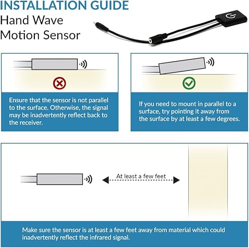Miniatura 5 de Kit de 3 paneles de iluminación LED regulable para debajo del gabinete, 12 pulgadas cada uno, blanco cálido (3000 K), 9 vatios, 24 V CC, interruptor