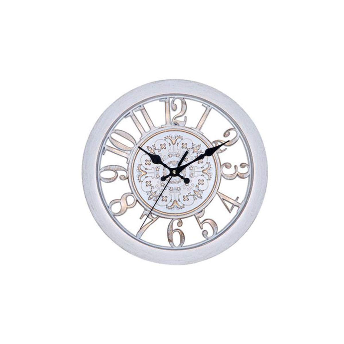 KRXSOBNV wall clock, Wall Clock 11 Inch European Retro Round Silent Quartz for Home Office Decoration(White)