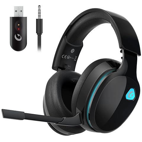 Gtheos 2 4GHz Wireless Gaming Headphones for PS5 PS4 Fortnite Call of Duty FPS Gamers PC Nintendo Switch