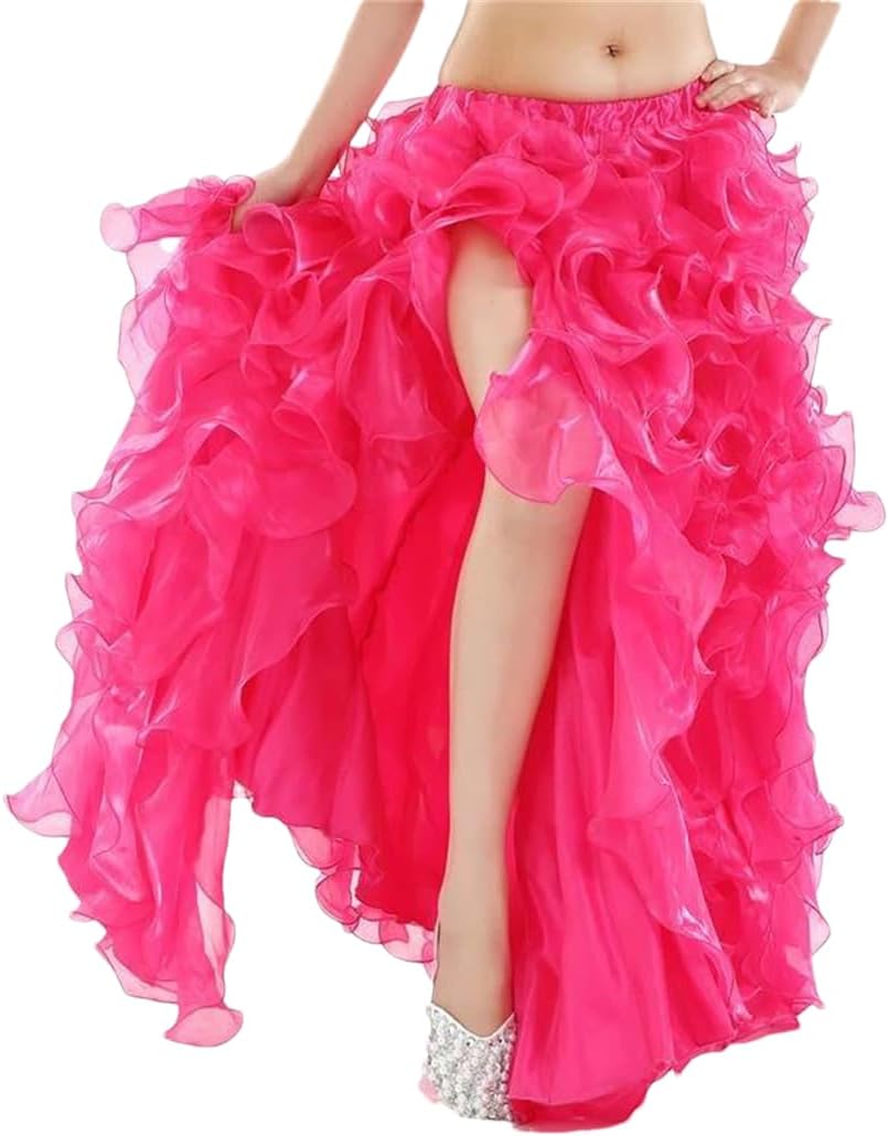 Sexy Split Chiffon Skirts Women Gypsy Flamenco Dance Skirts Dance Belly Dancing Long Skirt