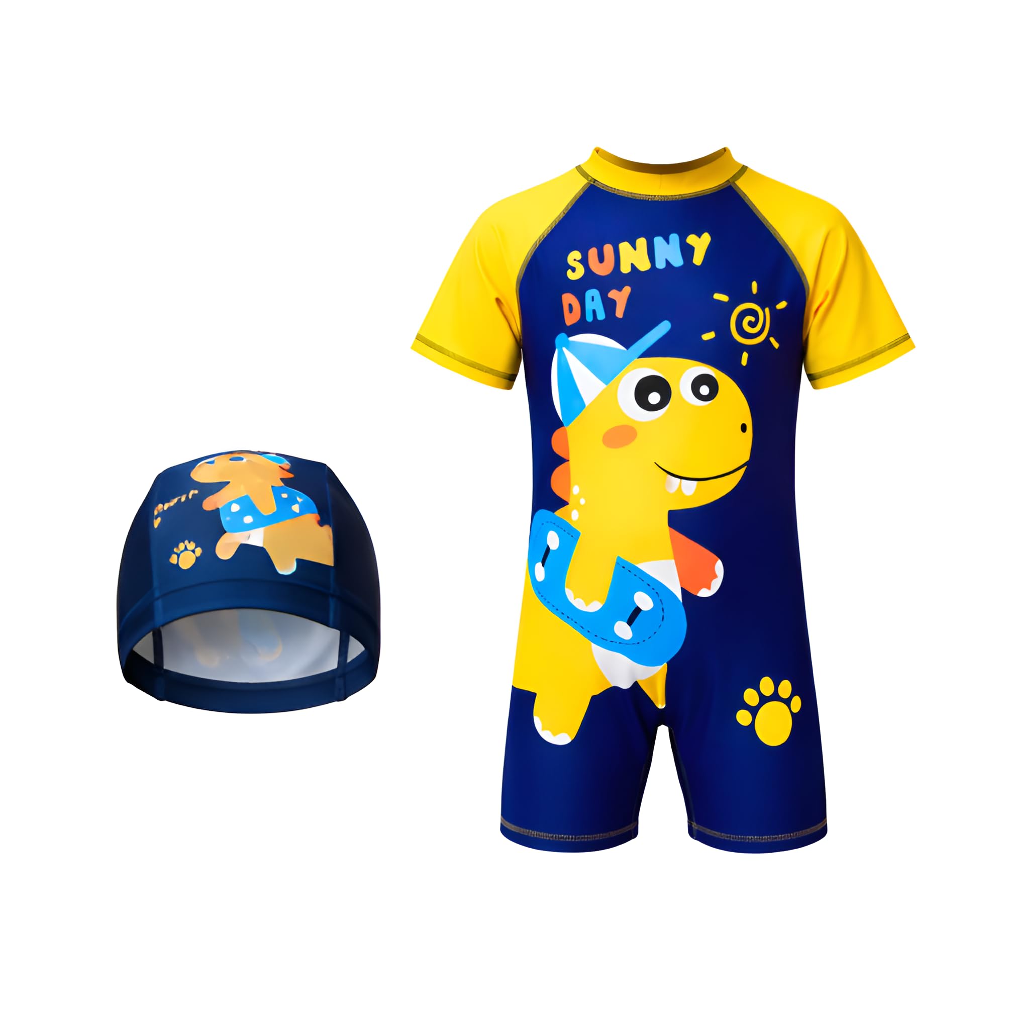 Swimsuit for Boys & Girls with Cap, One-Piece Swimming Costume for Kids, UV Protection Swimwear for Girls & Boys-image-44