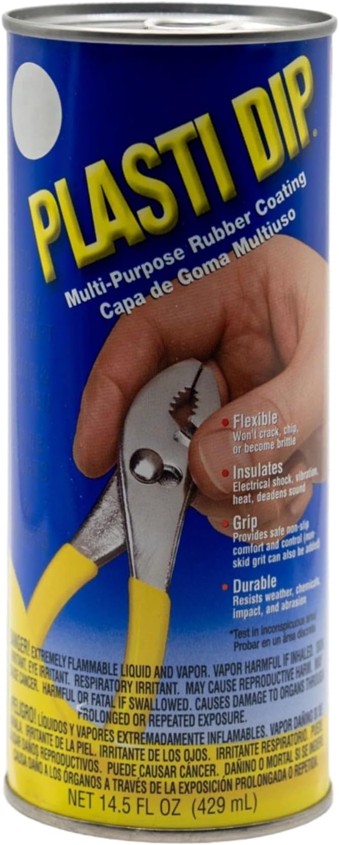 Plasti Dip Original Dip Can, White, 14.5 fl oz, Multi-Purpose Rubber Coating, Peelable Flexible Non-Slip Grip Coating for Tool Handles, Home, Garden, Crafts & DIY Projects