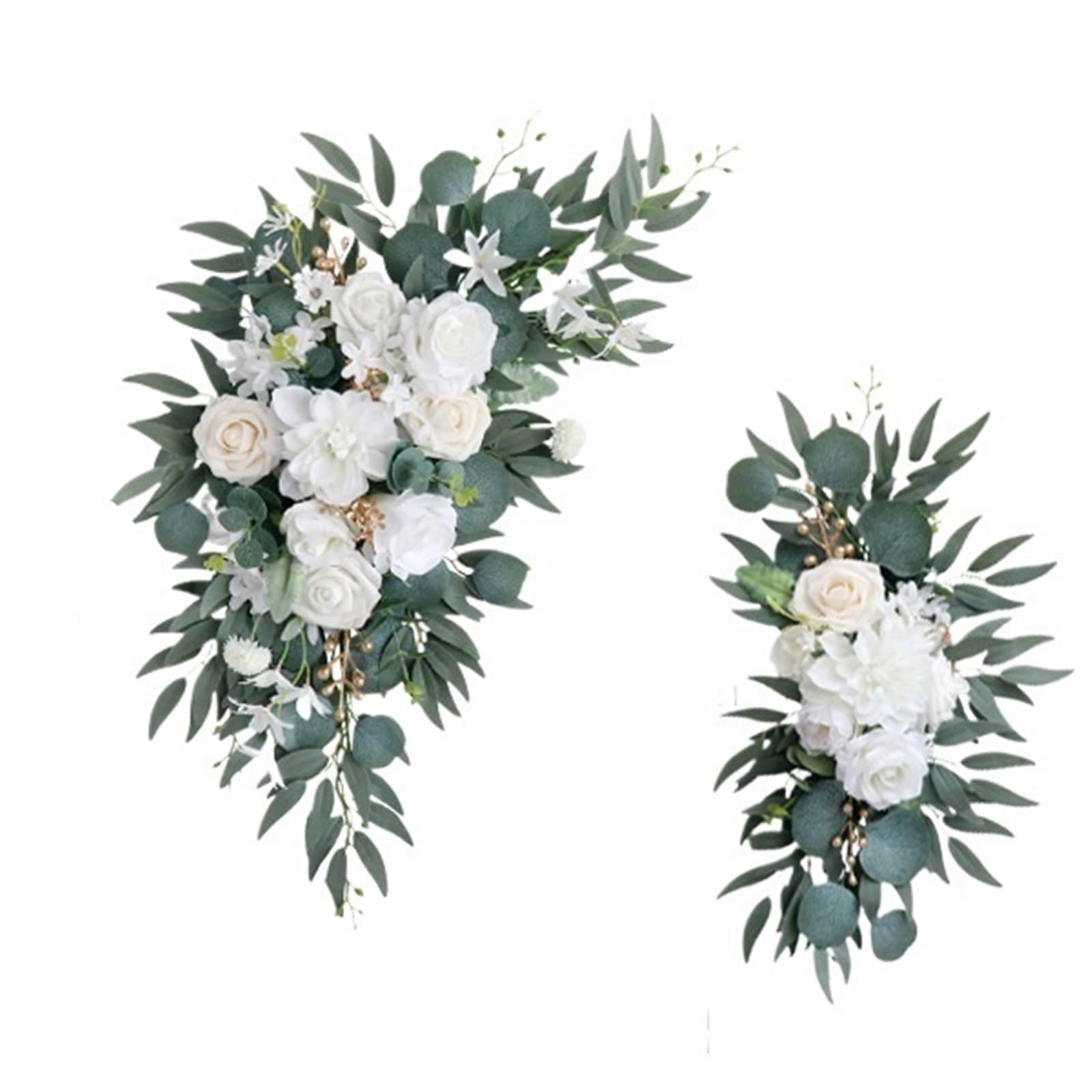 WJIAYAO Artificial Wedding Arch Flowers Kit Wedding Welcome Sign Flowers Artificial Arch Flower for Ceremony Reception Fall Winter Decoration(Color1)