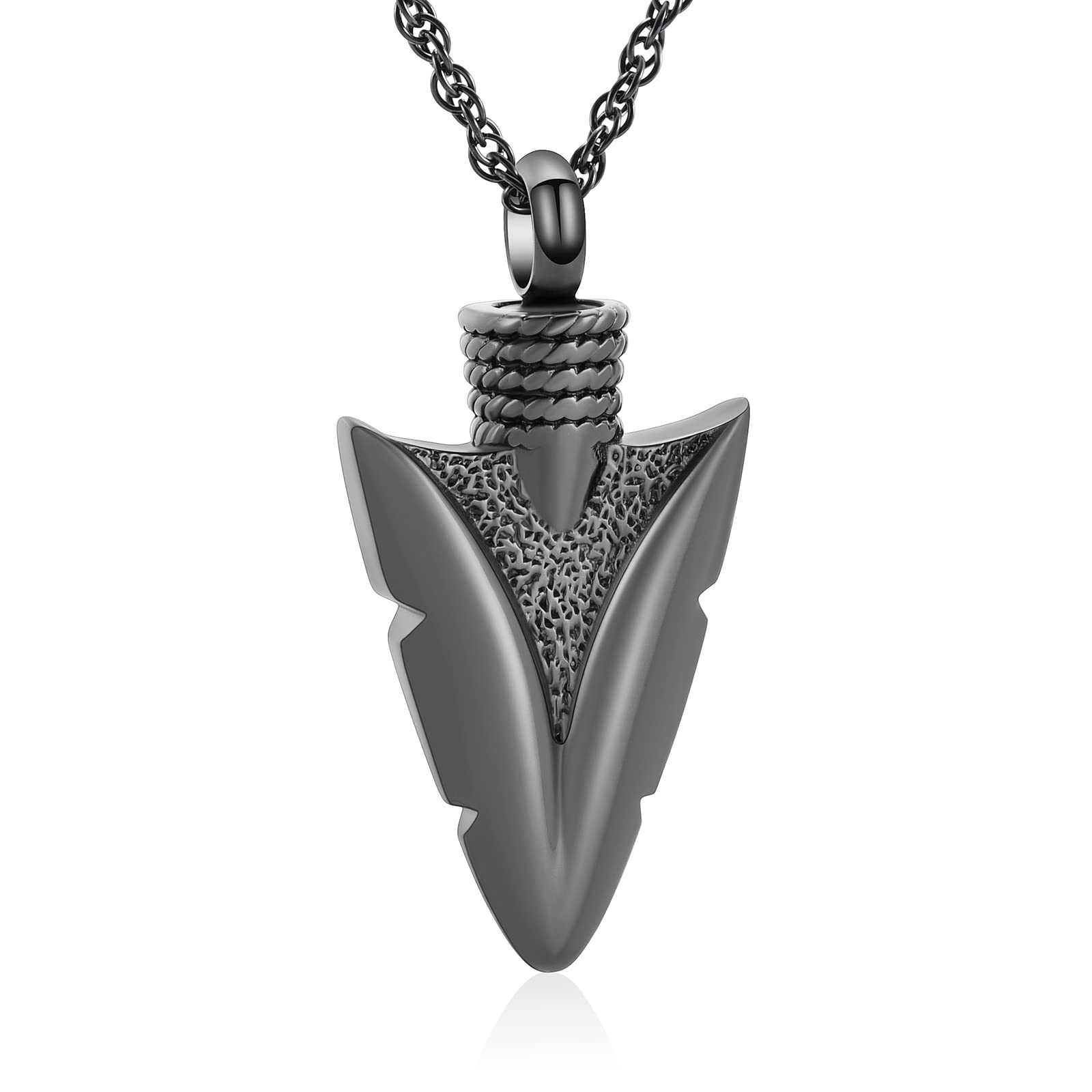 shajwo Cremation Jewelry Arrowhead Urn Necklace for Ashes for Women Men Memorial Keepsake Ash Necklace for Human Ashes, Metal, stainless steel