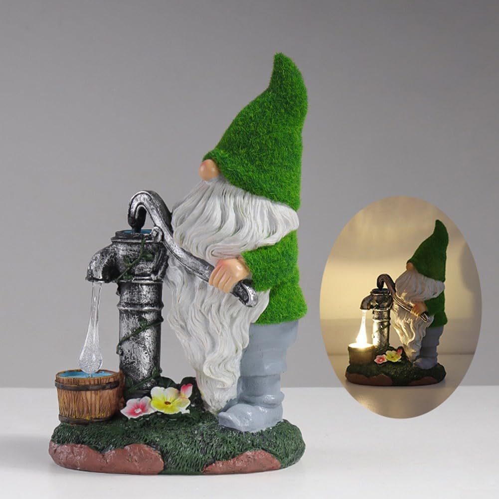 Decorazione variopinta del giardino della statua nana solare | Alimentazione solare, accensione automatica al crepuscolo, 3 stili affascinanti, struttura in resina