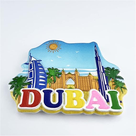 Dubai 3D Fridge Magnet Souvenir Gift,Resin Handmade Dubai Refrigerator Magnet Home & Kitchen Decoration Collection