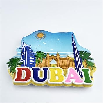 Dubai 3D Fridge Magnet Souvenir Gift,Resin Handmade Dubai Refrigerator Magnet Home & Kitchen Decoration Collection