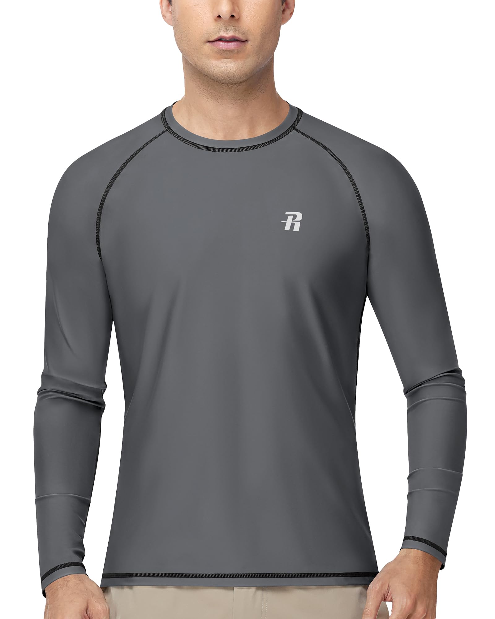 Runhit UV Shirt Herren Langarm UPF 50+ Sonnenschutz Schwimmshirt Badeshirt Schnelltrocknend & Atmungsaktiv, Elastisches Rashguard für Surfen Laufen Angeln Outdoor Sport