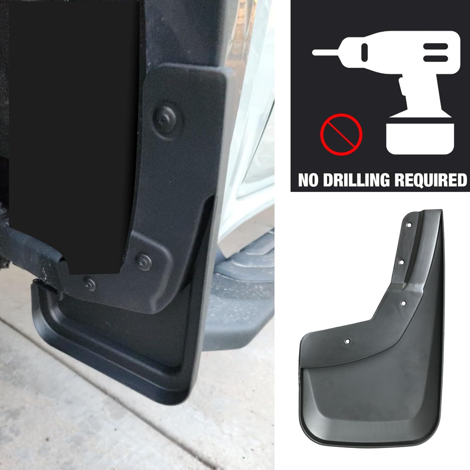 XUKEY 4pcs Mud Flaps Splash Guards Mudguards Mudflaps for 2014-2018 Silverado 1500, 2015-2018 Silverado 2500 HD/3500 HD, 2015 Silverado 3500 Splash Guard Front and Rear Mud Guards