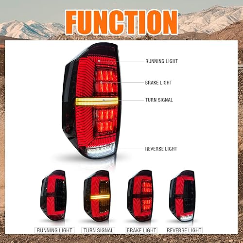 Miniatura 4 de YHY - Luces traseras para Toyota Tundra 2014-2021 LED ahumadas traseras accesorios de repuesto para lámpara trasera intermitentes luces de freno