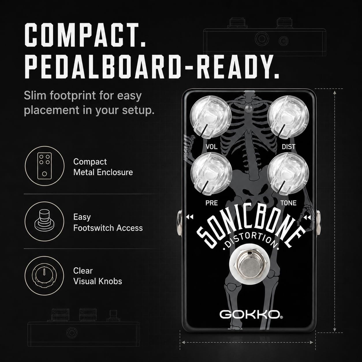 Amazon.com: GOKKO SONICBONE DISTORTION GK-21 - British High - Gain