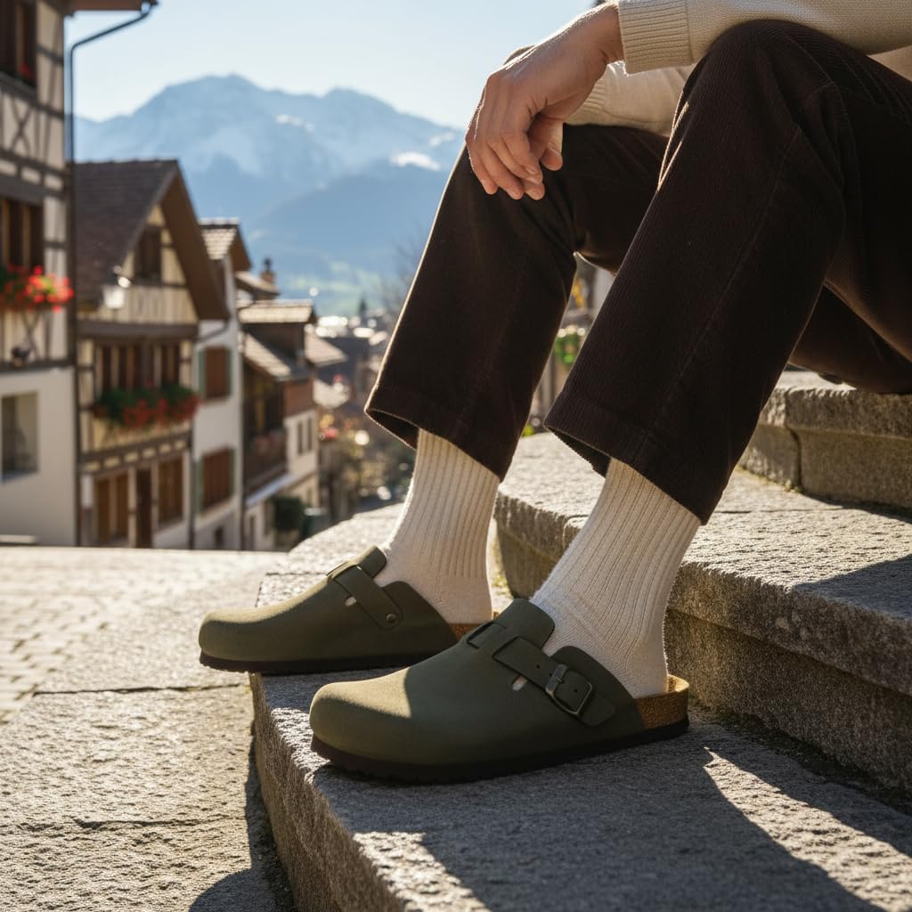 CUSHIONAIRE Haze Mens Clogs | Comfortable Slip-On Clogs for Men with Arch Support and Cork Suede Footbed | Perfect Potato Shoes for Indoor & Outdoor Use - Image 6