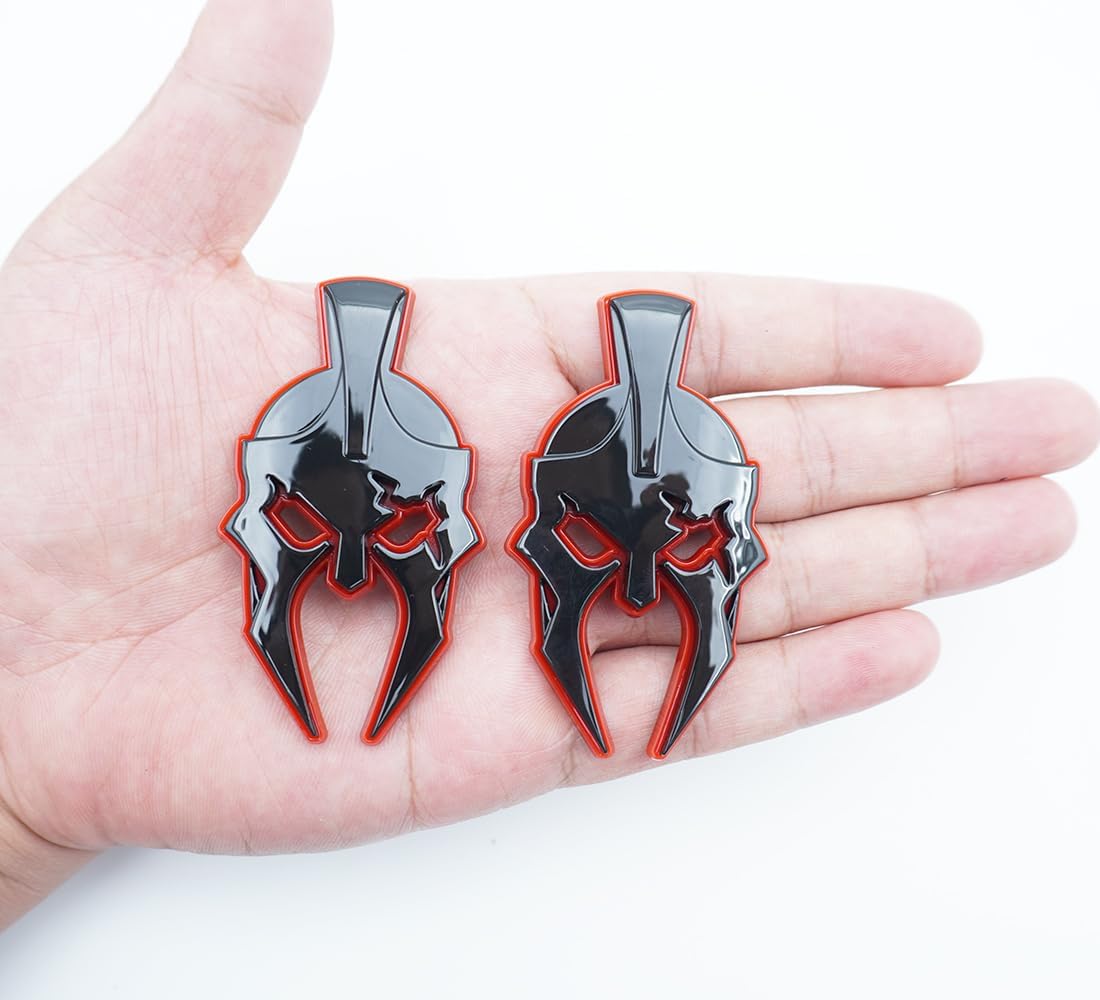 Pair Set Gladiator Emblems 3D Custom Badges Right and Left Side Tailgate Fender Stickers Replacement for Gladiator Universal Car Vehicle, Truck, Motorcycle Door Window Decoration (Black Red)