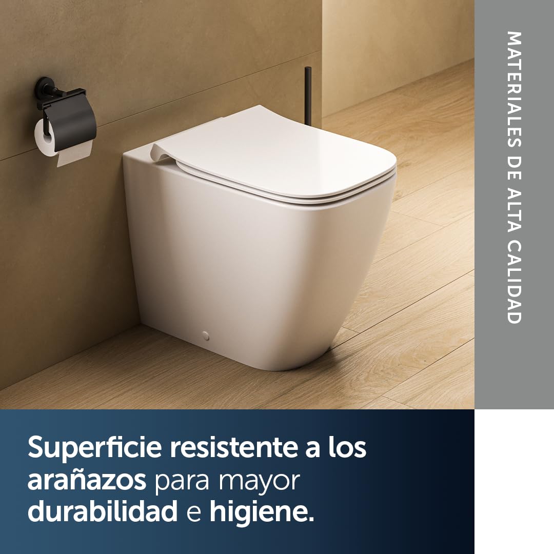 Ideal Standard i.life B asiento WC, diseño plano angular – Blanco (Alpin) | Asiento de inodoro extraíble con cierre suave (Softclose) y bisagras de acero inoxidable robustas, T500301