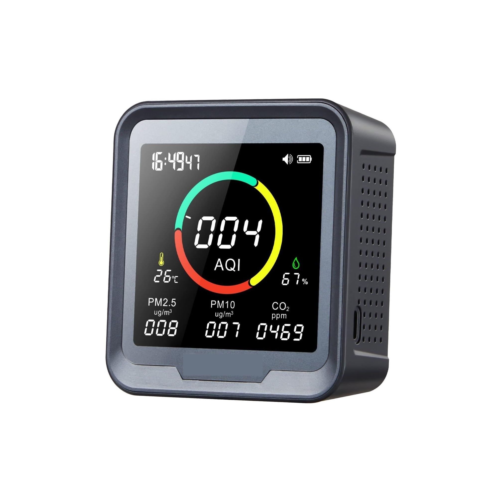 Air Quality Monitor, Air Quality Monitor Detects CO2, PM2.5, PM10, Temperature and Humidity Detector
