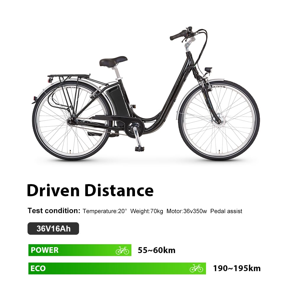 YOSE POWER E-Bike Akku 36V 11.6Ah/12.8Ah/13Ah/16Ah SideClick Batterie für 36V 350W-1000W Motor für Prophete, Zündapp, Kreidler Ebike