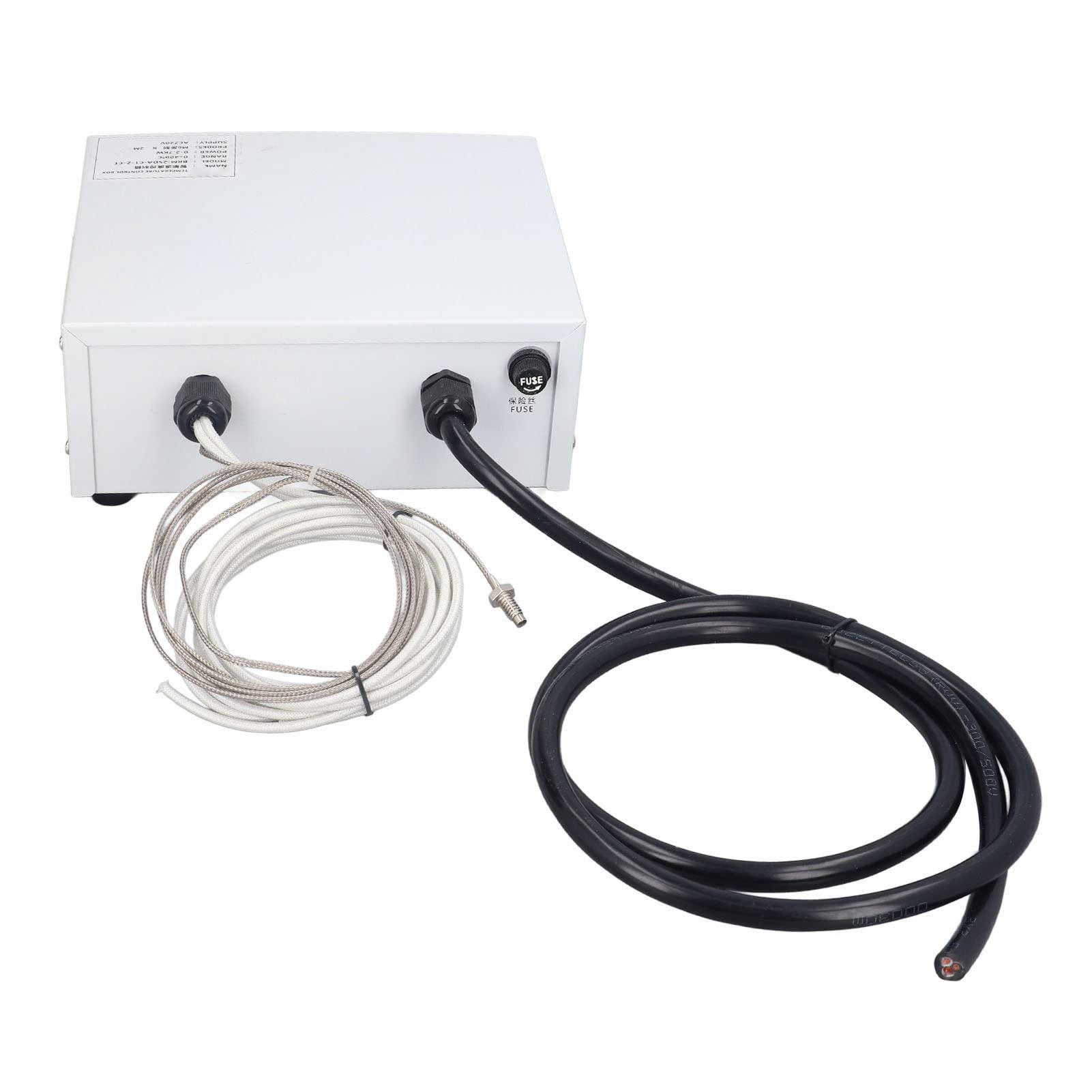 Aramox Regulator Temperatury Termostat ze Stali Nierdzewnej AC220V Cyfrowy Wyświetlacz PID 32 do 752 Stopni F M6 Sonda Typu K do Piekarnika Zbiornik Podgrzewacza IR Utwardzany Promieniami UV (1 m)
