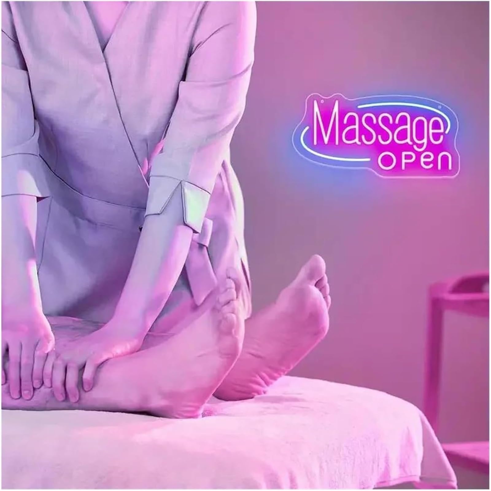 Generico Massaggio per insegna al neon per sala massaggi segnaletica aziendale spa salone di bellezza, centro benessere appeso