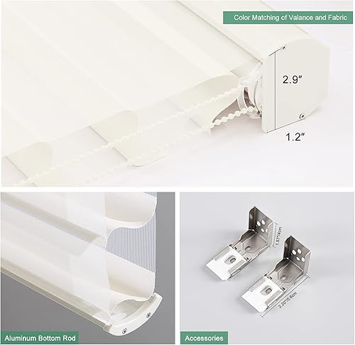 Miniatura 8 de Tonature Shangri-La - Persianas enrollables personalizadas para filtrar la luz, con patrón de rayas, oscurecimiento de habitación, triple