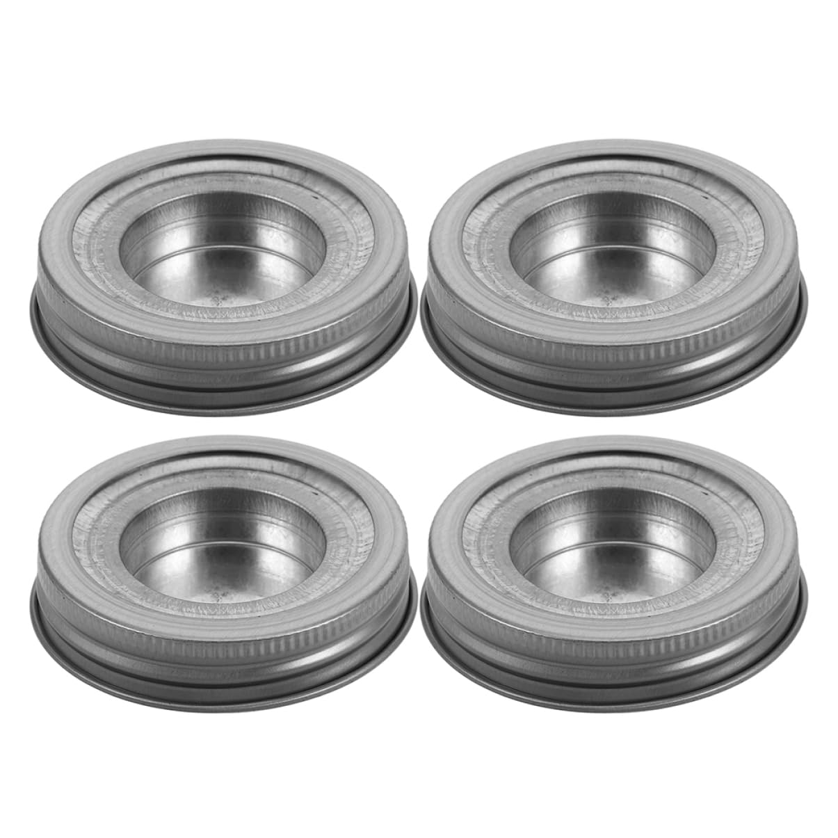 Happyyami 1 Set Jar Lid Insert Stainless Steel Candle Holder for Regular Mouth Jars Stable Design for Multiroom Use for Bathroom Patio